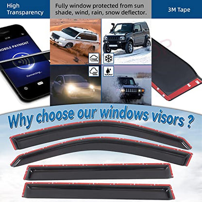 4pcs Window Visors Rain Guards for 2003 (4 Count)