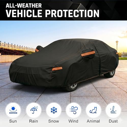 6 Layers Heavy Duty Car Cover Waterproof All Weather Size C3