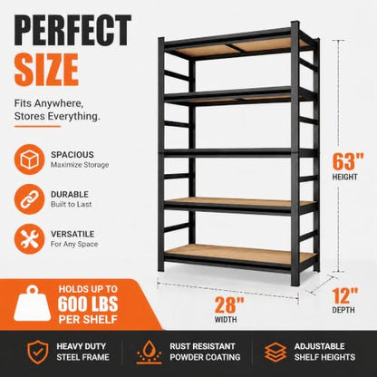 Garage Shelving 3000 LBS Adjustable Wood Storage Shelves