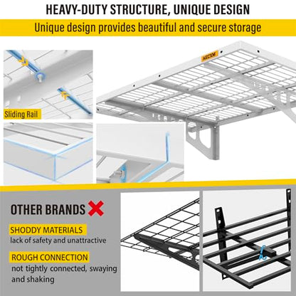 2x3ft 2Pack Wire Shelving Unit Heavy Duty Garage Storage Shelves Wall Mounted White 560lbs Load Capacity（24