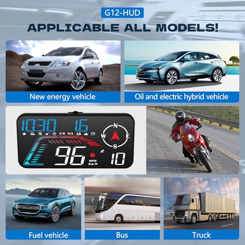 Hud Car Head Up Display G12 with HD LED Display for All Speedometer for All Speedometer Models