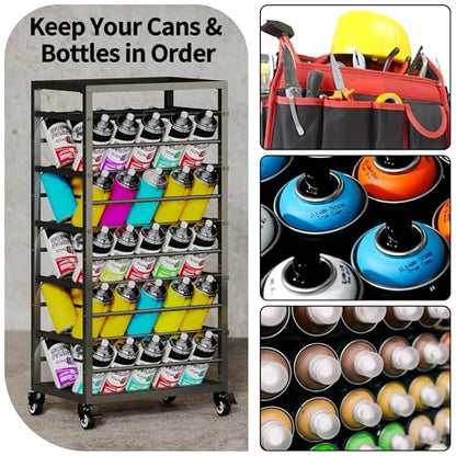50 Can Spray Paint Rack Organizer