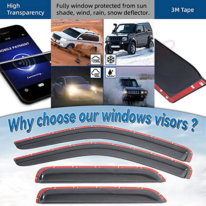 4pcs JDM Window Visors Rain Guards for 01 (4 Count)