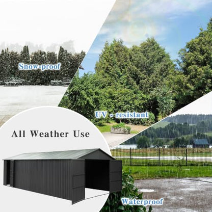 Domi 12x30FT Outdoor Metal Garage Shed