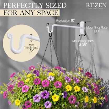 Plant Hangers Outdoor or Indoor Heavy Duty Wall Bracket Hooks (2 Count)