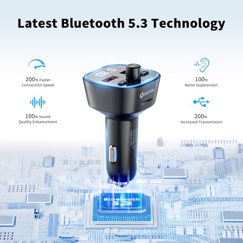 Bluetooth 5.3 FM Transmitter Car Adapter