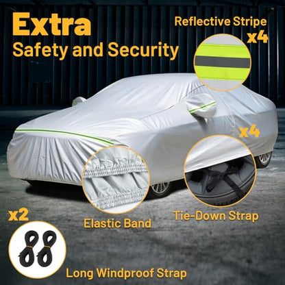 Car Cover Waterproof All Weather Windproof for Sedans 184