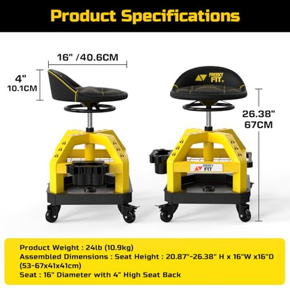 Rolling Shop Stool for Garage with Casters