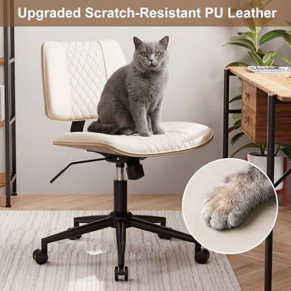 Modern Armless Office Chair with Wheels