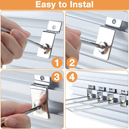 100 Pack Slatwall Hooks Silver Heavy Duty Slat Wall Hooks Metal Slatwall Accessories for Hanging Garage Retail Home Shop Display (100 Count)