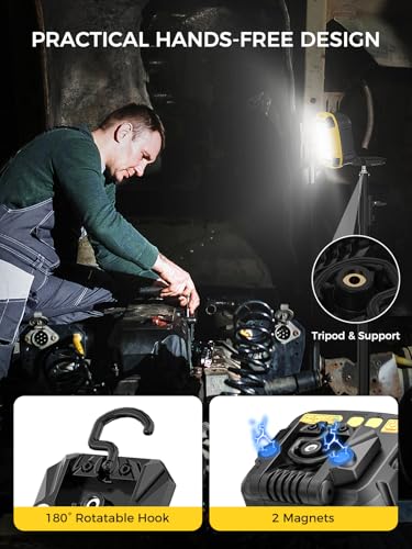 Portable Work Light with Magnetic 7500 mAh Rechargeable