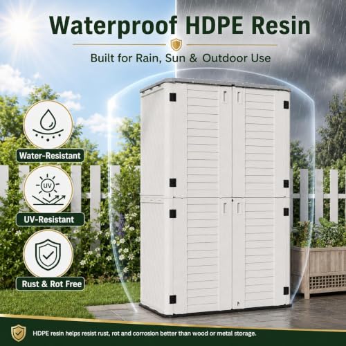 53 Cu.Ft Tall Outdoor Storage Shed with Reinforced Floor