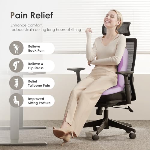 Car Seat Cushion and Back Support for Car Ultrathick Memory Foam Office Chair Cushions with Lumbar Support Pillow for Sciatica & Back & Tailbone Pain Relief