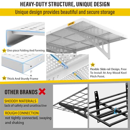 4 pack 2x3ft Adjustable Garage Wall Shelving 1120lbs Load Capacity Heavy Duty Wall Mounted Storage Shelf Metal Floating Shelves for Garage (4 Count)