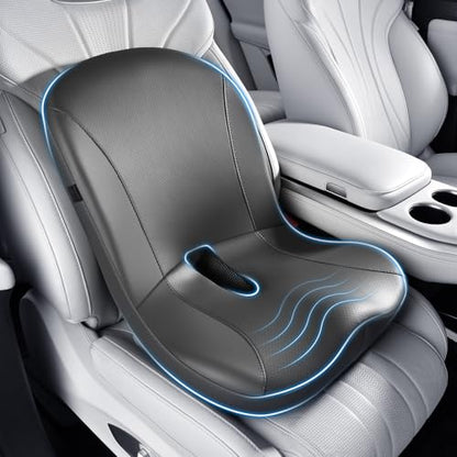 Car Seat Cushion and Lumbar Support Pillow One Piece