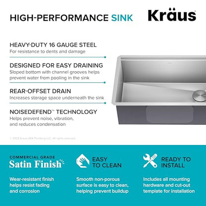 Stainless Steel 30 in Undermount Kitchen Sink KWU110