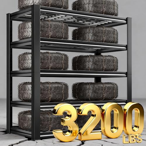 2 Pack Garage Shelving 3200 LBS Load Space Saving Storage Shelves (2 Count)
