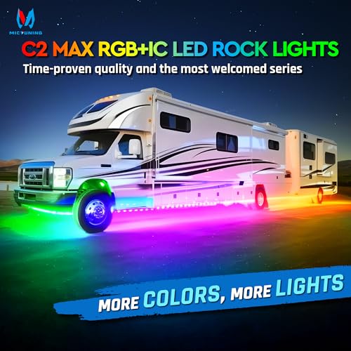 C2 MAX 8 Pods RGB+IC Chasing Rock Lights with White Housing