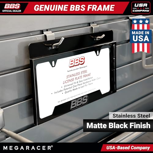 Authentic BBS Matte Black License Plate Frame