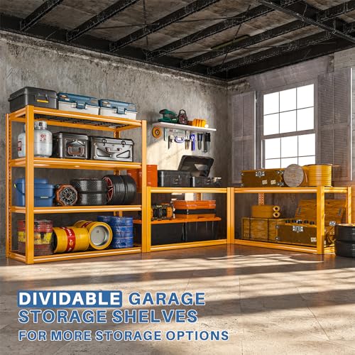 40" W Yellow Garage Shelving with Double (3 Count)