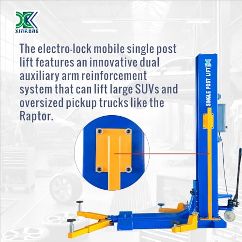 Mobile Car Lifts 6200 lb Capacity Single Post Lift 6200 220V