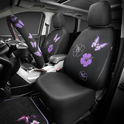 Universal Cloth Butterfly Car Seat Covers Full Set