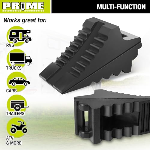 PR1ME Heavy Duty Rubber Wheel Chocks