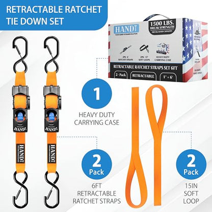 USA Based Retractable Ratchet Straps (2 Count)