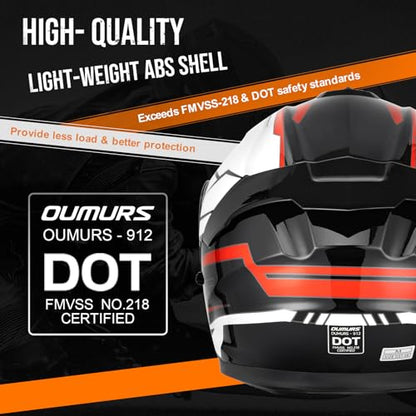 Modular Motorcycle Helmets Full Face Flip up Street Bike Motorcycle Helmet for Unisex Adult Rocket Black
