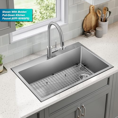 Stainless Steel 33 in 18 Gauge Drop In Kitchen Sink KHT640