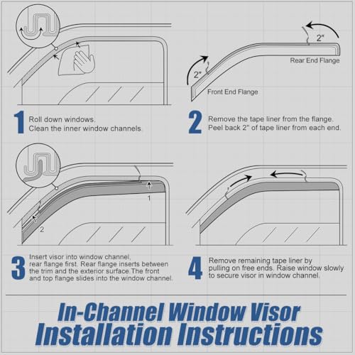 4PCS Tape On Window Visors for 1992 (4 Count)