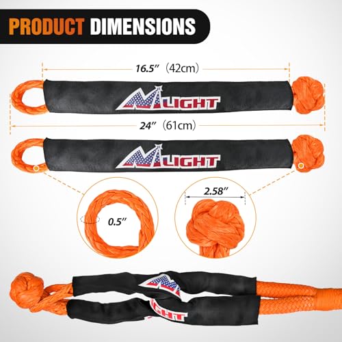 Kinetic Recovery Rope Kit with Soft Shackle Towing Strap