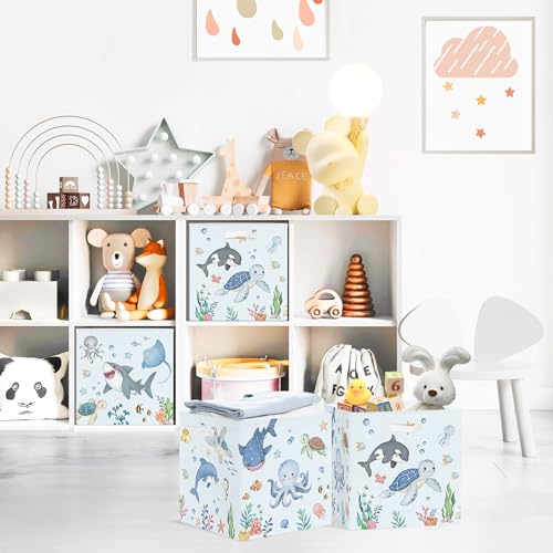 11.8" Ocean Animal Storage Basket Set of 3 for Kid Toy Clothes Bin (3 Count)