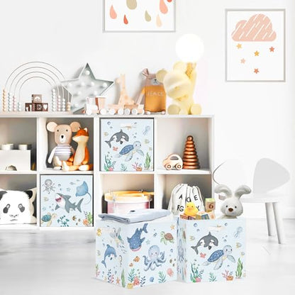 11.8" Ocean Animal Storage Basket Set of 3 for Kid Toy Clothes Bin (3 Count)