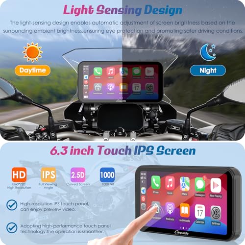 W603B 6.3" Motorcycle Carplay Screen for R1200GS R1250GS S1000XR