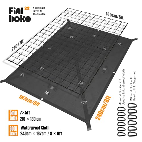 Highly Elastic Cargo Net for Pickup Truck Bed