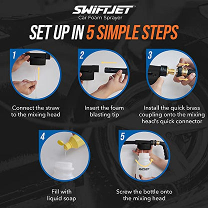 Car Wash Foam Gun + Microfiber Wash Mitt