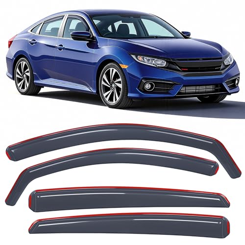 in Channel Rain Guards for Honda Civic Sedan 2016 (4 Count)