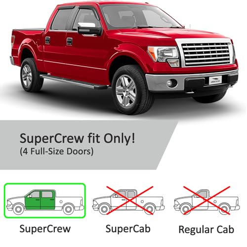 Tape on Extra Durable Rain Guards for Trucks Ford F (4 Count)