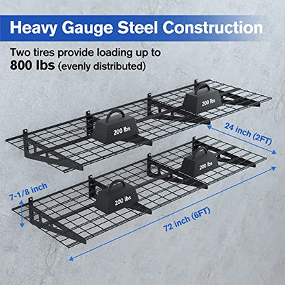 2 Pack 2x6FT Garage Wall Shelving