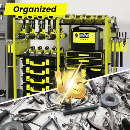 Heavy Duty Power Tools Organizer Cart with Charging Power Strip
