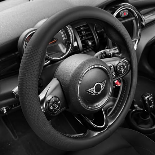Nappa Leather Steering Wheel Cover Universal 15 Inch