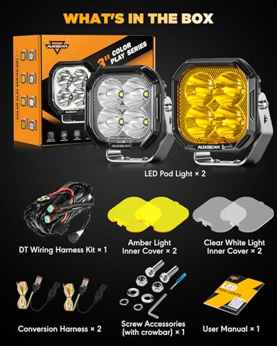 Color Play Series 3 Inch LED Pod Lights with DRL & Turn Signal (2 Count)