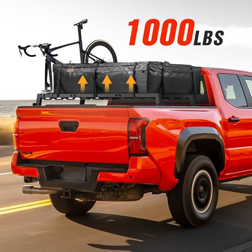 Truck Bed Rack with 2 Cross Bars Cargo Carrier Truck Rack Compatible with Silverado