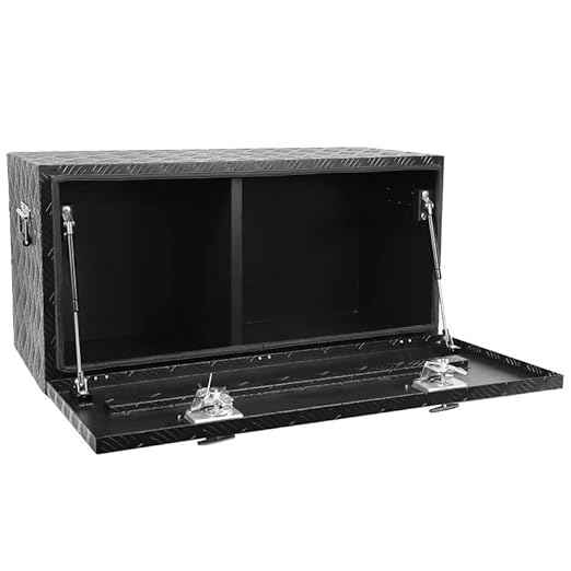 36 Inch Heavy Duty Aluminum Tool Box - Waterproof Square Truck Storage Organizer Chest for Pickup Truck Bed, RV Trailer - T-Handle Lock and Keys Included