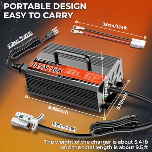 50 Amp 14.6 Volt LiFePO4 Lithium Battery Charger