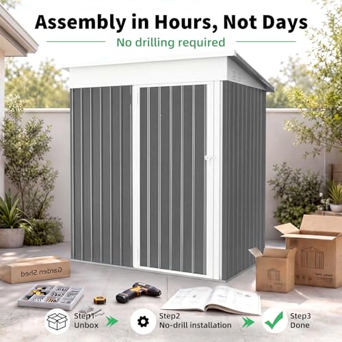 3' x 5' Outdoor Metal Storage Shed