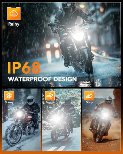 H4/9003/HB2 Bulb for Motorcycle Hi/Low Beam, 800% Brighter, 9003 Bulb 6000K Cool White, 1:1 Halogen Size, Plug and Play, Pack of 1