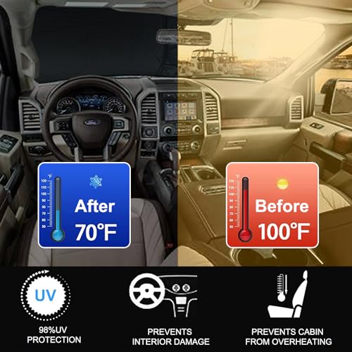 Foldable Front Windshield Sunshade fit for F150 2015