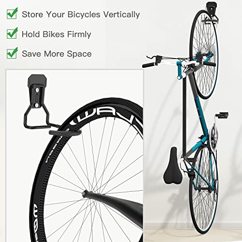 Bike Wall Mount with Fixed Hook (2 Count)